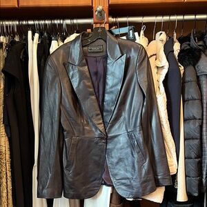 Bernardo Dark Brown Leather Blazer